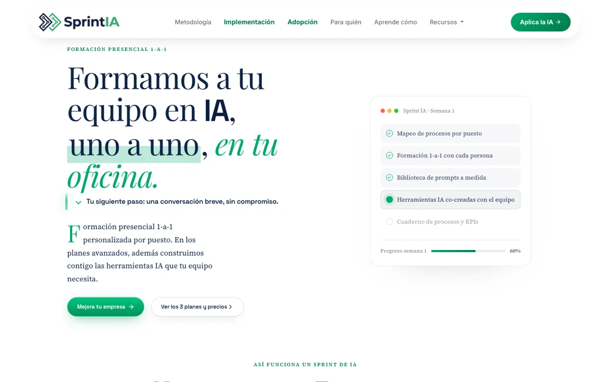 Captura de SprintIA (sprintia.es)
