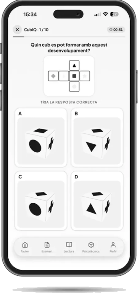 App TestPolicia (iOS) — psicotécnicos con motores 3D reales